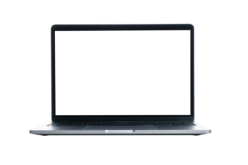 Laptop with blank screen isolated on white backgroundп