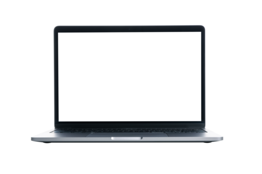 Laptop with blank screen isolated on white backgroundп