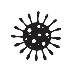 Microbe, bacterium, coronavirus bacteria cell icon isolated flat design.