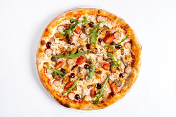 tasty pizza on the white background