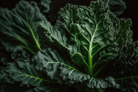 Kale Close up shot. Generative AI. - Powered by Adobe