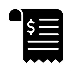 receipt icon, receipt bill, thin line symbol for web and mobile phone. vector illustration on white background