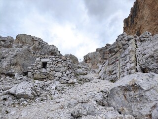 landscape on mountain with peaks