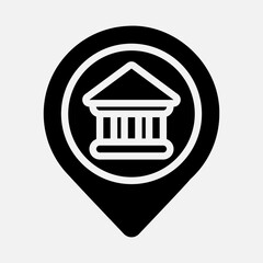 Museum location icon in solid style, use for website mobile app presentation