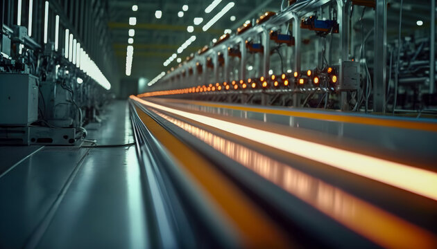 Maximizing efficiency with a long factory assembling conveyor line, Generative AI