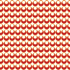 Seamless pattern of red circles on a white background. Vector illustration