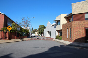 street and buildings (houses ?) in fremantle (australia)