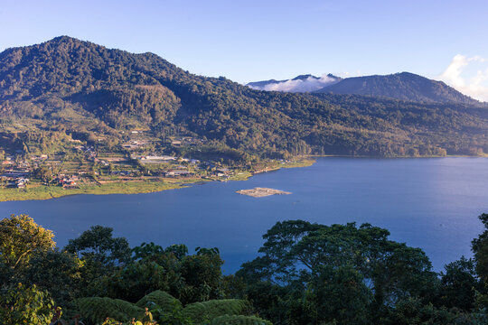 Scenery with Lake Buyan, Bedugul, Bali, Indonesia