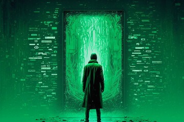 Lost in a sea of digital code. Generative AI