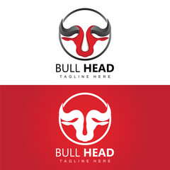 Bull Head Logo, Farm Animal Vector, Livestock Illustration, Company Brand Icon