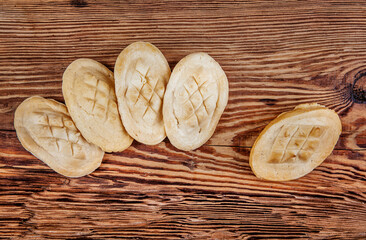 Oscypek (Oszczypek) is a traditional Polish highland cheese made of sheep's milk from the vicinity of the Tatra mountain range.
