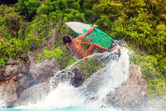Surfer on a wave.