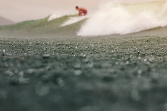 Rain in an ocean.