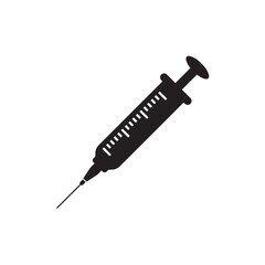 Syringe symbol in medical simple icon illustration design template.