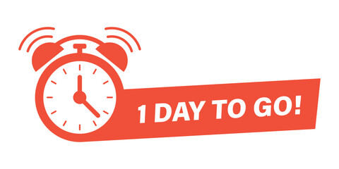 Last day icon in flat style. Promo label with alarm clock vector illustration on isolated background. Sale promotion 1 day to go sign business concept.