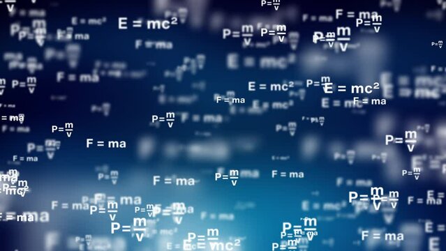 Flying Math and Physics Formulas Symbols Functions and Equations