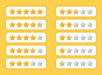 Review rating icon in flat style. Customer feedback vector illustration on isolated background. Survey evaluation sign business concept.