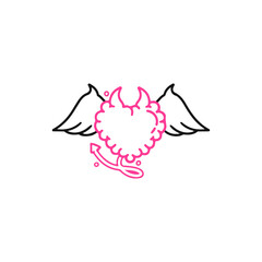 vector illustration of a heart with wings