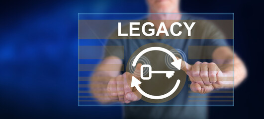 Man touching a legacy concept