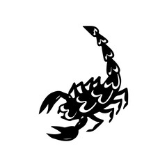 vector illustration of a black scorpion