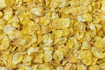 Top View of Corn Flakes Background in Horizontal Orientation