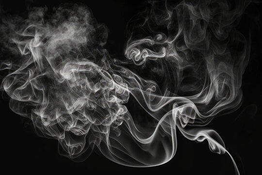 Abstract smoke image on black background,Generative AI