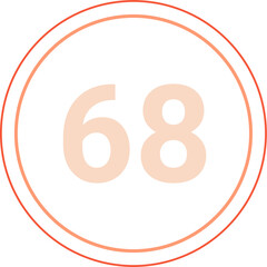 Number 68 Circle