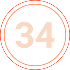 Number 34 Circle