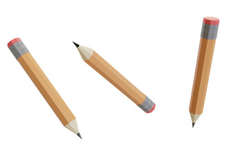  pencil 3d illustration rendering icon  isolated