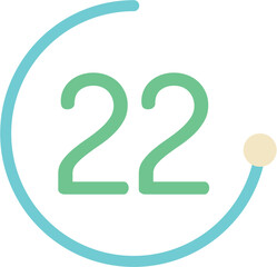 Number 22 Circle