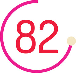 Number 82 Circle