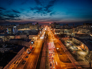 Nocna Panorama Łodzi - obrazy, fototapety, plakaty