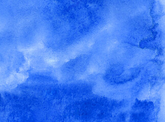 hand drawn abstract blue watercolor background with texture
