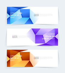 Geometric banner design with Vector presentation template.