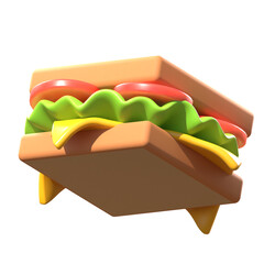3d fast food sandwiches