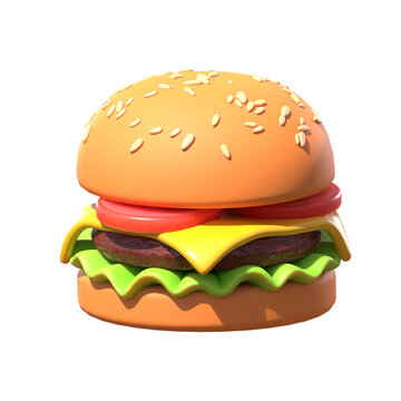 Fast food burger 3d