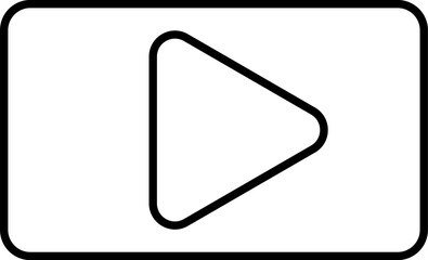 play button A triangle in a rectangle minimalist illustration