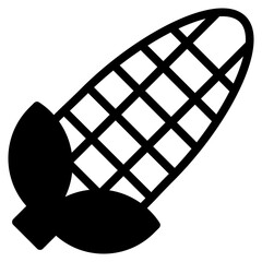 Corn icon for food, allergy, allergen, nutrition, organic and seafood