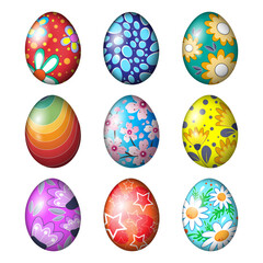 Easter beautiful painted colorful eggs.