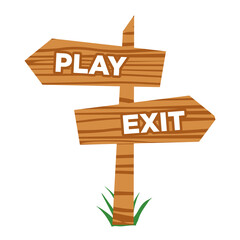 Wooden signboard icon symbol pack template PNG images