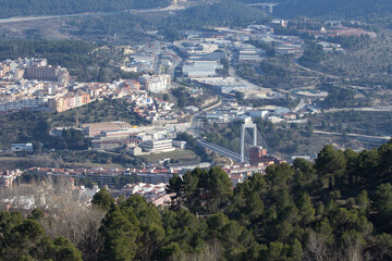 Obraz premium Puente de Fernando Reig desde el Alt de les Pedreres, Alcoy, Comunidad Valenciana, España
