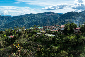 Fototapeta na wymiar Beautiful landscape scenery of the cordillera mountains in Atok, Benguet, Philippines.