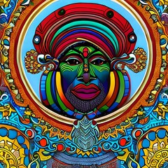 Naklejka premium Colorful face