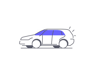 Naklejka premium Car Icon. Linear car illustration to use in web and mobile UI, car basic UI elements set.