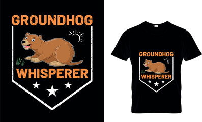 Groundhog whisperer vector illustration design