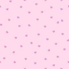 Fototapeta na wymiar Seamless pattern with hearts on pink background. Valentine's day. Vector texture.