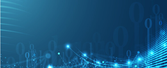 Quantum processing. Deep learning artificial intelligence. Future new technology  for business or science presentation