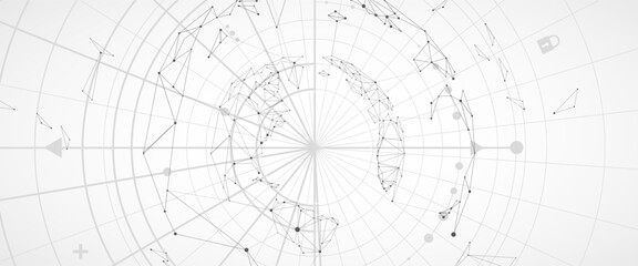 Quantum processing. Deep learning artificial intelligence. Future new technology  for business or science presentation