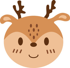 deer face, cartoon animal