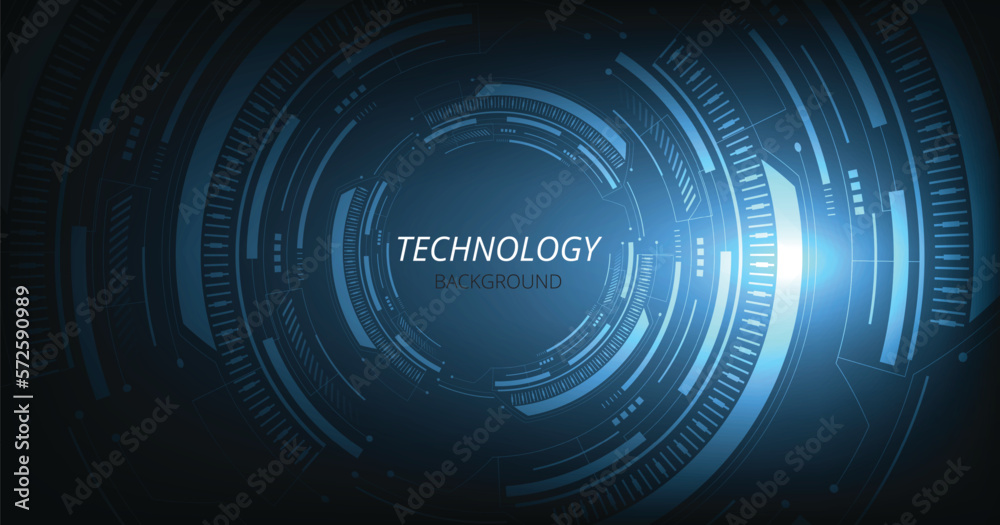 Aufkleber Digital circle background concept. The image Digital circle on dark blue background.High-tech connection system concept.	
